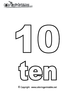 Number Ten Coloring Page