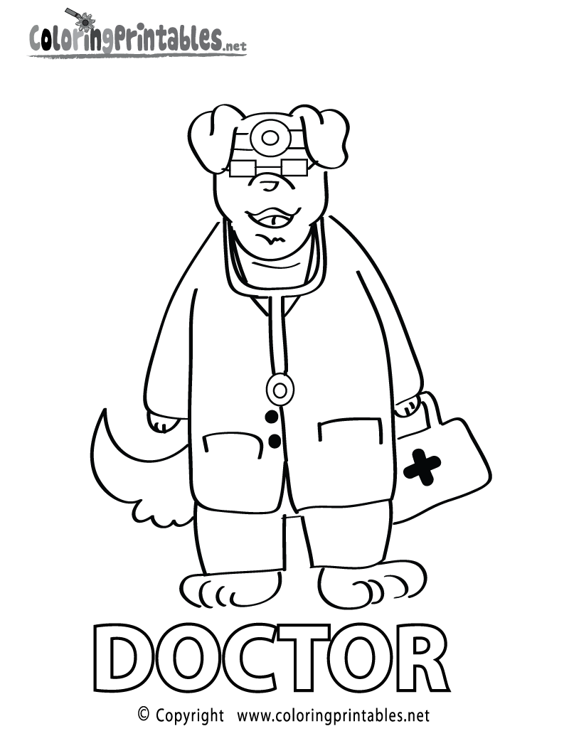 Doctor Coloring Page - A Free Educational Coloring Printable