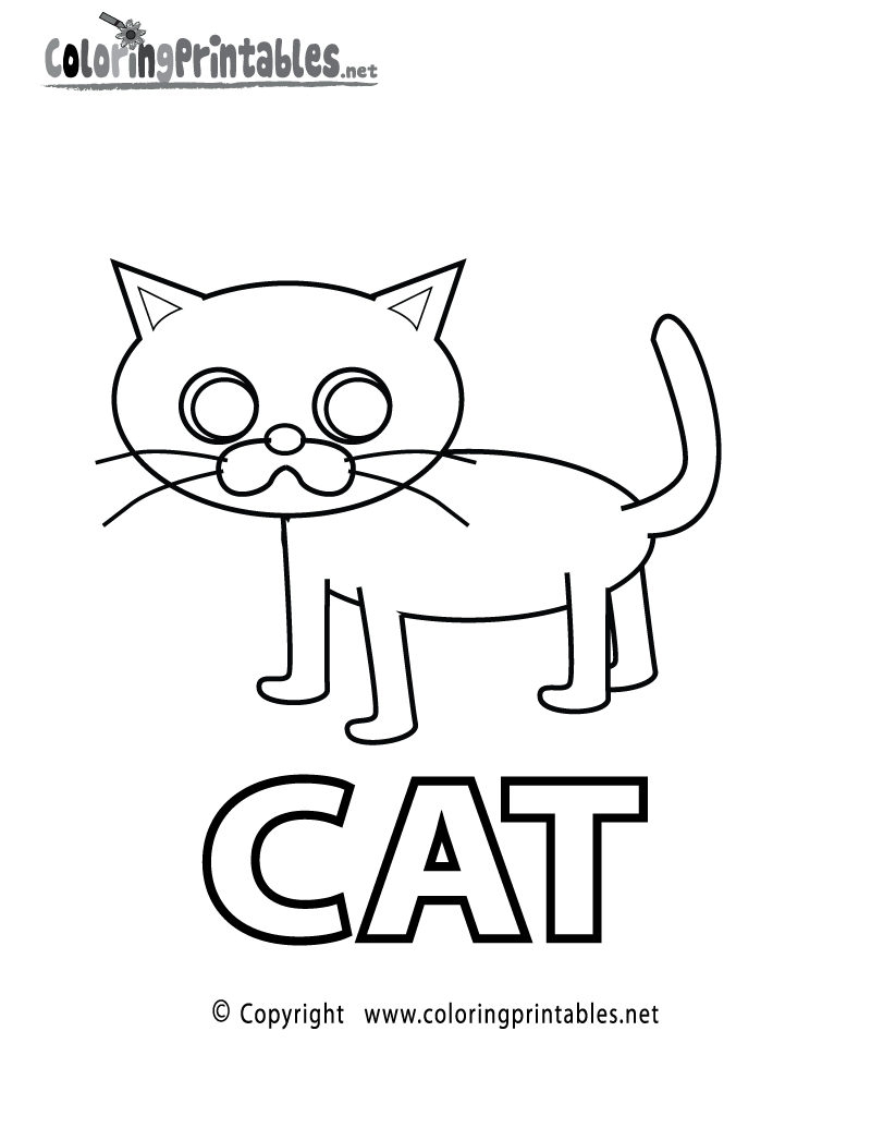 Spell Cat Coloring Page Printable.