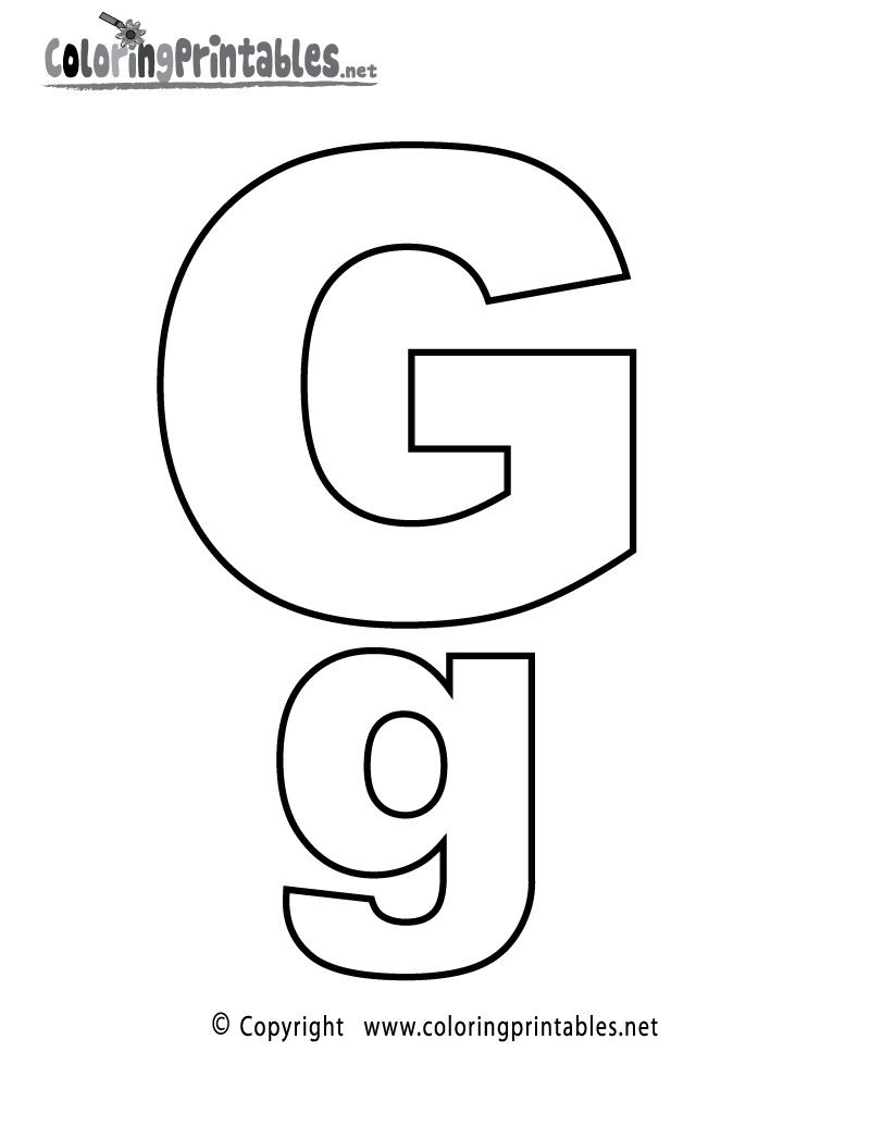 Alphabet Letter G Coloring Page A Free English Coloring Printable