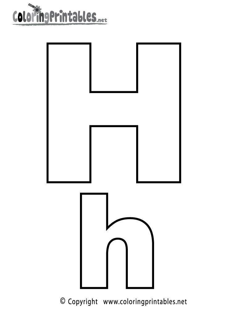 Free Printable Alphabet Letter H Coloring Page