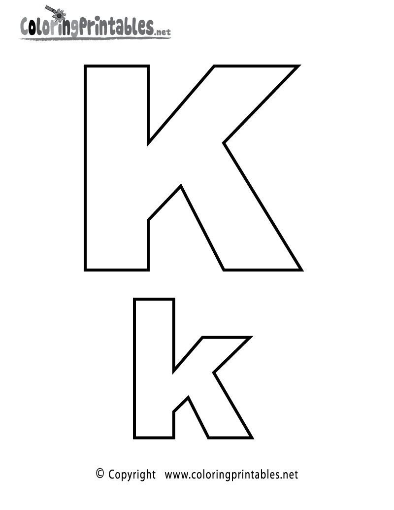 Alphabet Letter K Coloring Page A Free English Coloring Printable