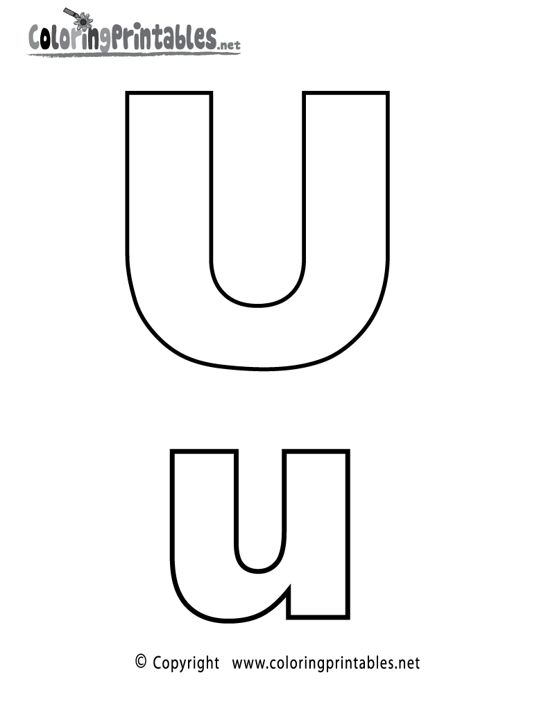 Alphabet Letter U Coloring Page A Free English Coloring Printable