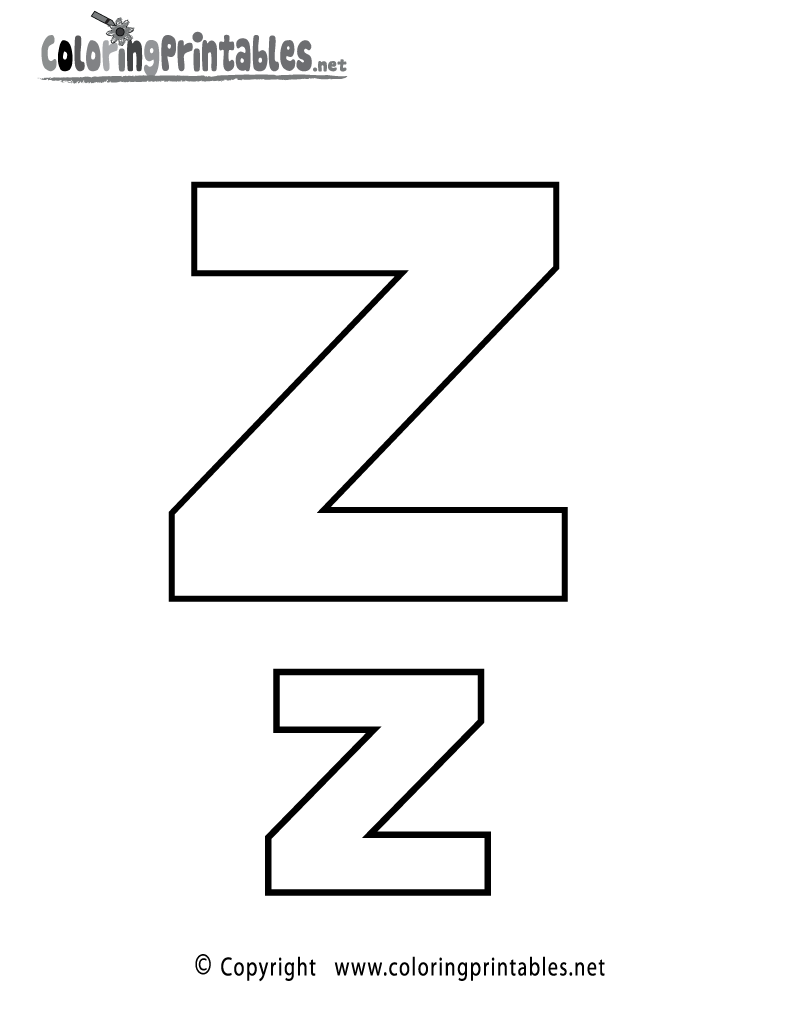 Alphabet Letter Z Coloring Page A Free English Coloring Printable