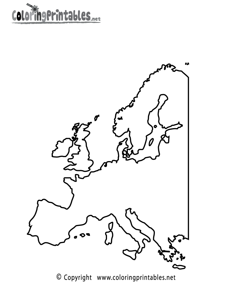 Europe Map Coloring Page A Free Travel Coloring Printable