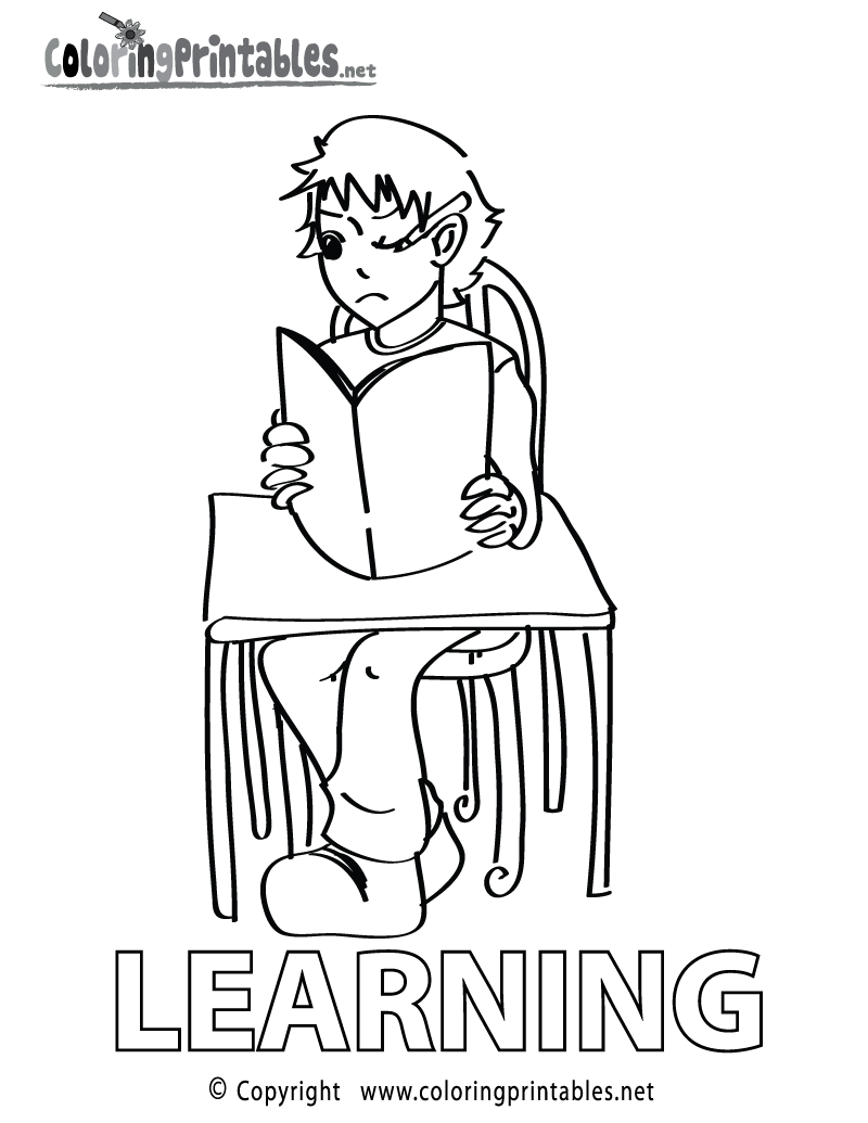 Download Learning Coloring Page - A Free Educational Coloring Printable