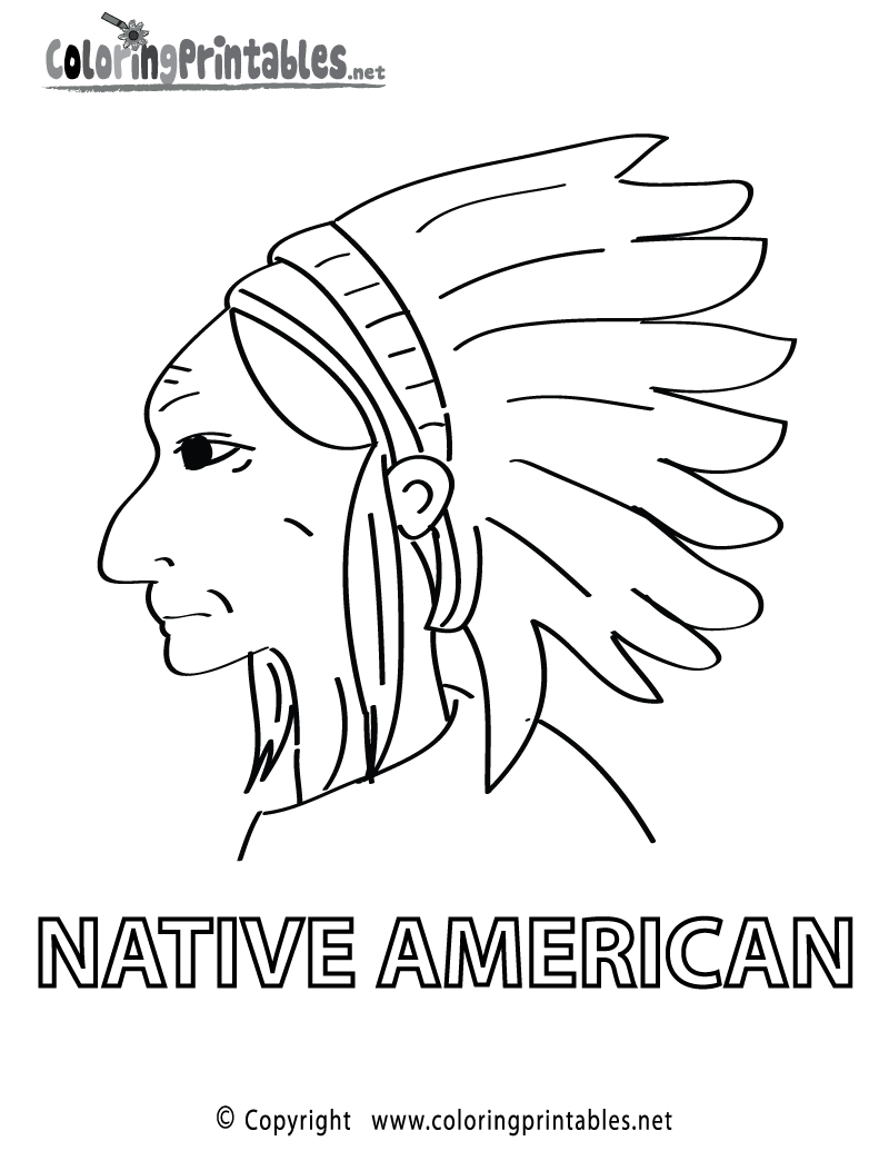 Free Printable Native American Coloring Page