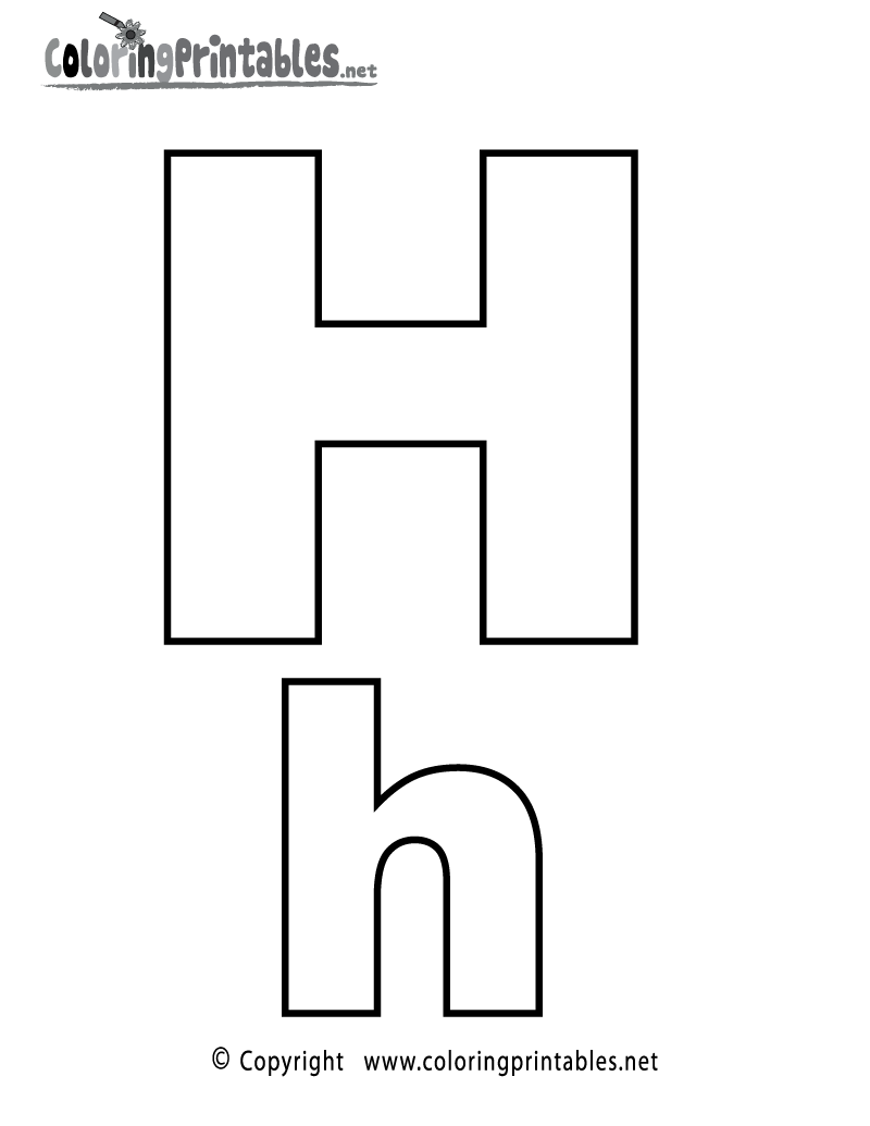 the letter h for colouring old english font