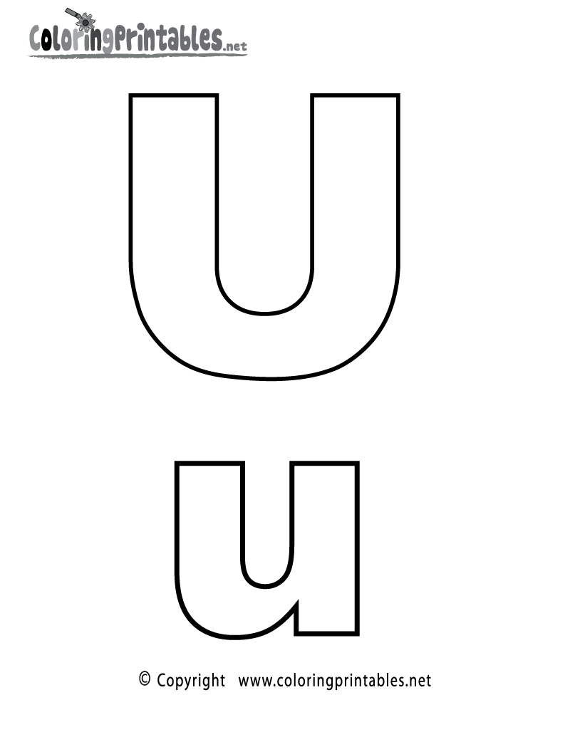 Alphabet Letter U Coloring Page  A Free English Coloring Printable