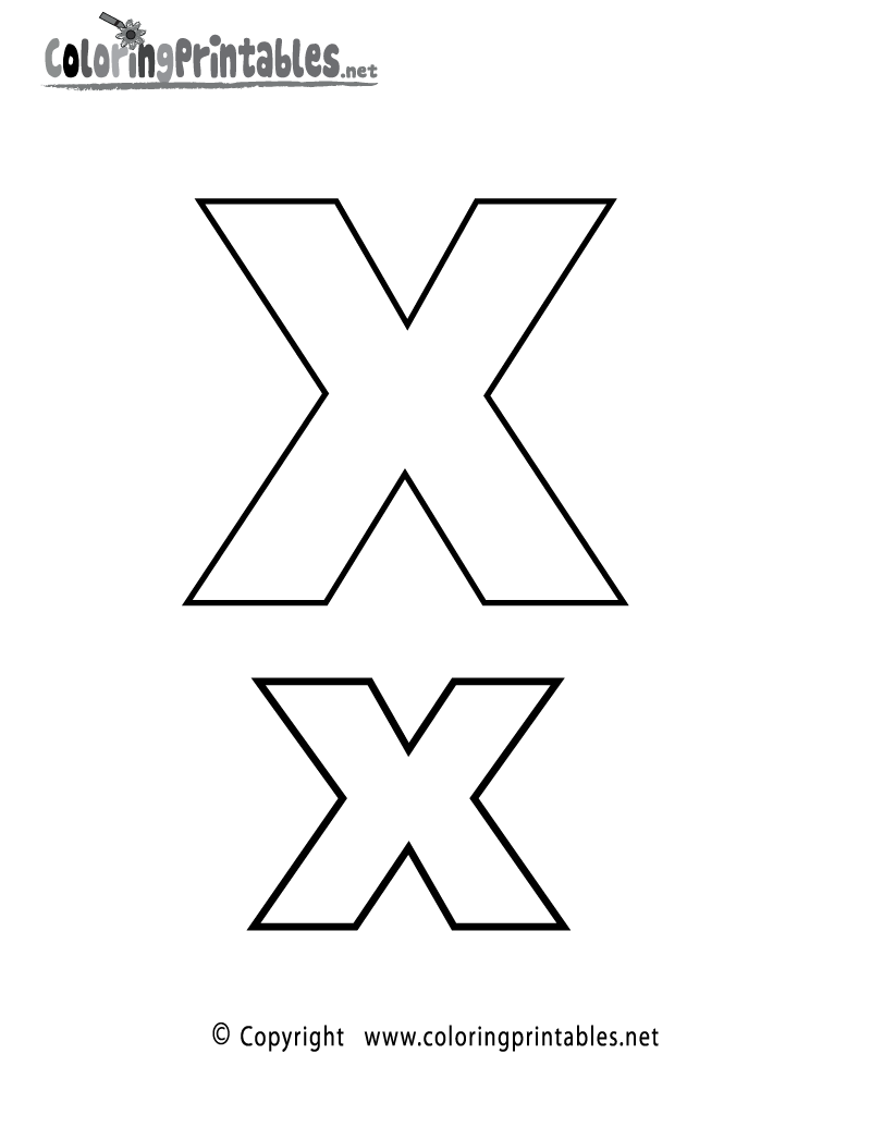 Free Printable Alphabet Letter X Coloring Page