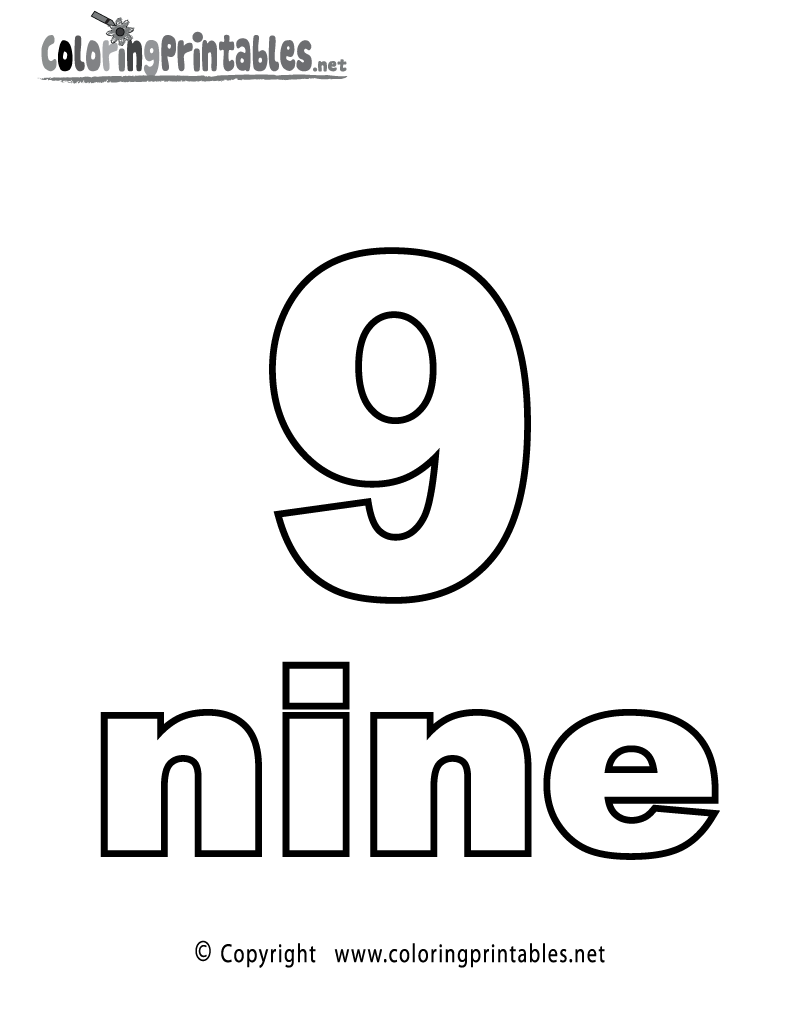 Nine Coloring Page