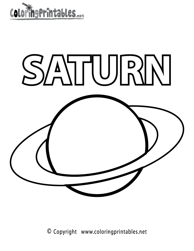 Free Printable Saturn Coloring Page