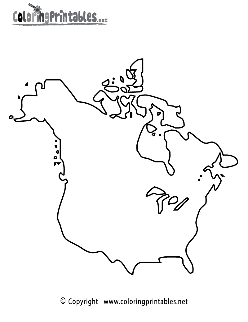 North America Coloring Page Printable Printable Templates