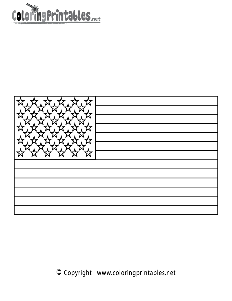 USA Flag Coloring Page - A Free Travel Coloring Printable
